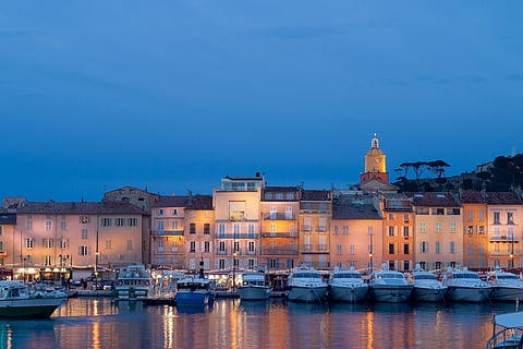 Yachts anchored in the harbour